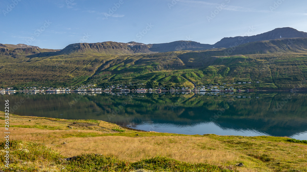An Icelandic Town in the Mountains