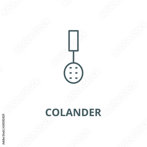 Colander line icon, vector. Colander outline sign, concept symbol, illustration
