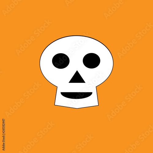 Skull on the orange background