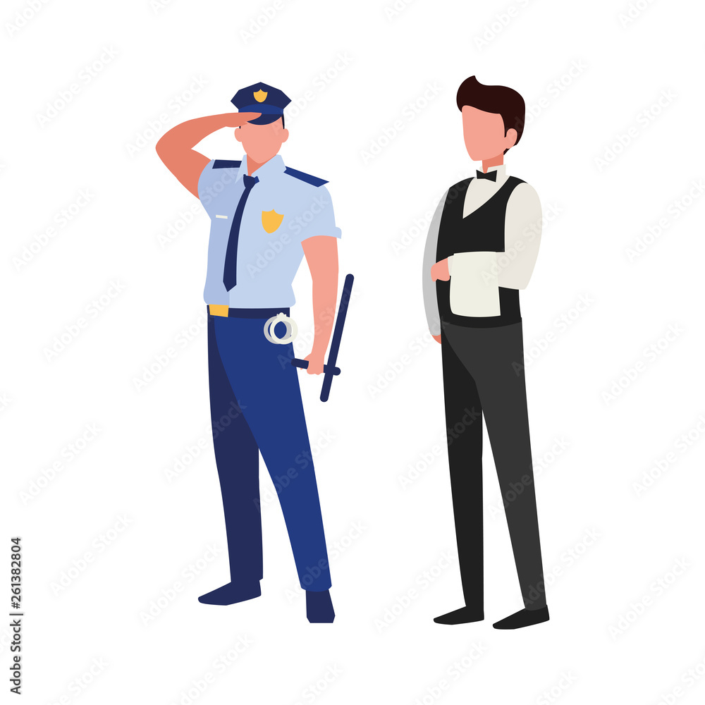 couple of professional workers characters couple of professional workers characters