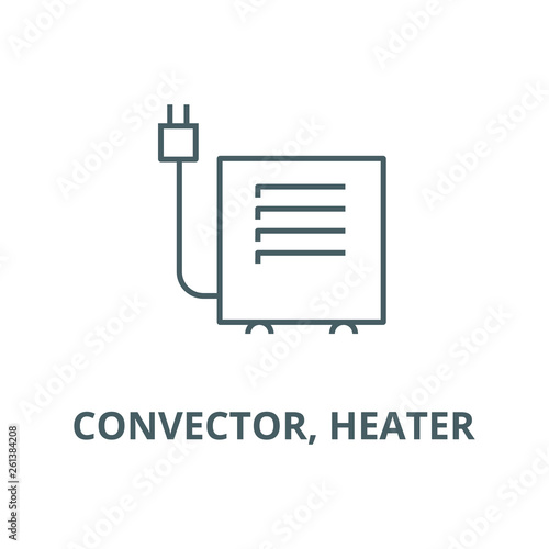 Convector, heater line icon, vector. Convector, heater outline sign, concept symbol, illustration