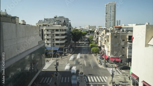 Israel Tel Aviv city Dizingof junction Time lapse photo