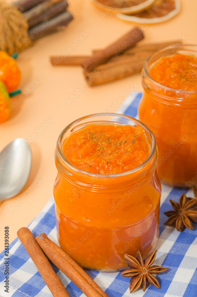 Homemade pumpkin puree. Healthy baby food Homemade pumpkin puree. Healthy baby food