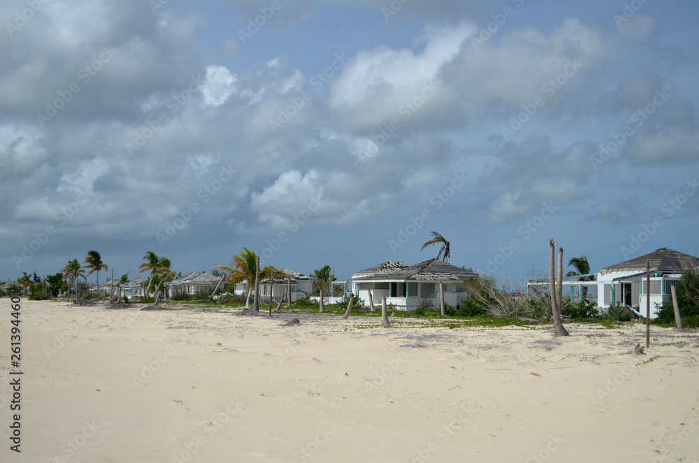 devistated beach on the island of barbuda