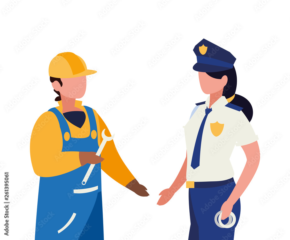 couple of professional workers characters couple of professional workers characters