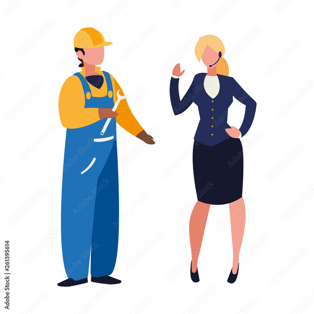 couple of professional workers characters couple of professional workers characters