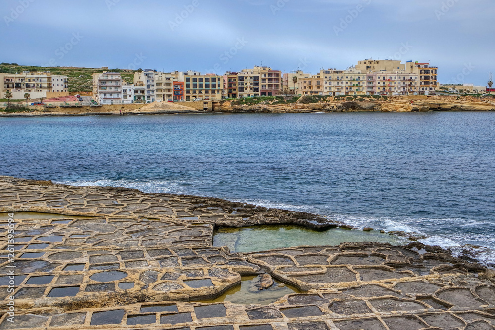 Salt pans in Marsascala, Malta