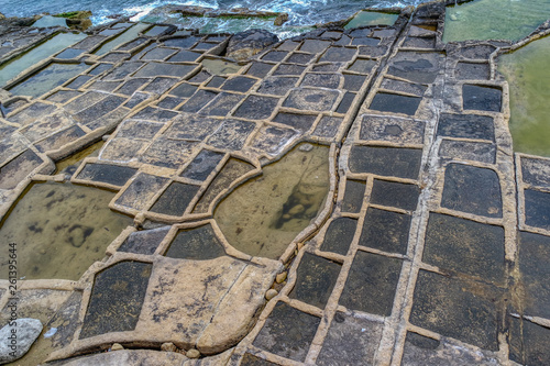 Obraz na płótnie View of Zonqor Point Salt Pans in Marsascala, Malta w salonie