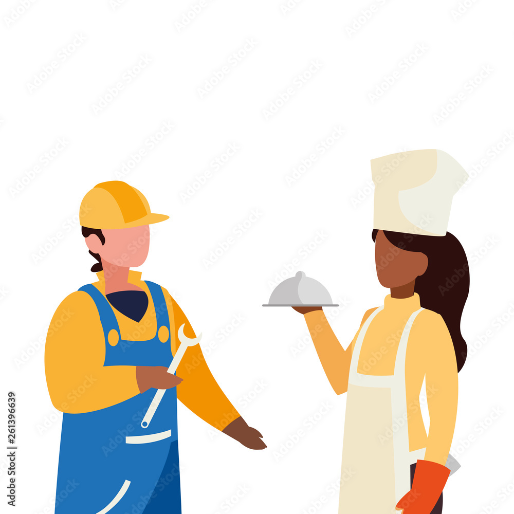 couple of professional workers characters couple of professional workers characters
