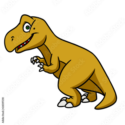 Tyrannosaur dinosaur predator animal character cartoon illustration isolated image 