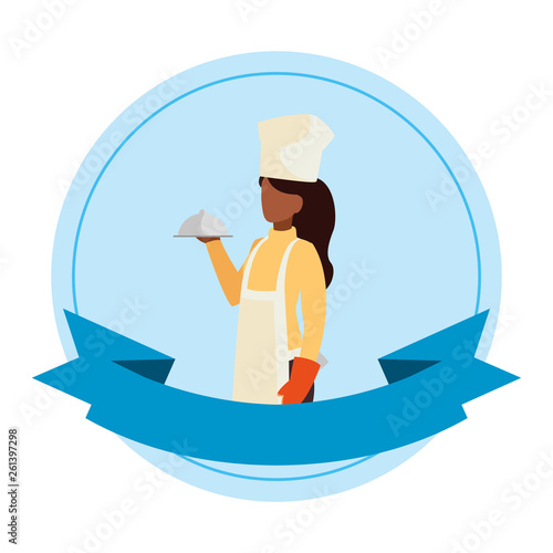 chef female worker avatar character