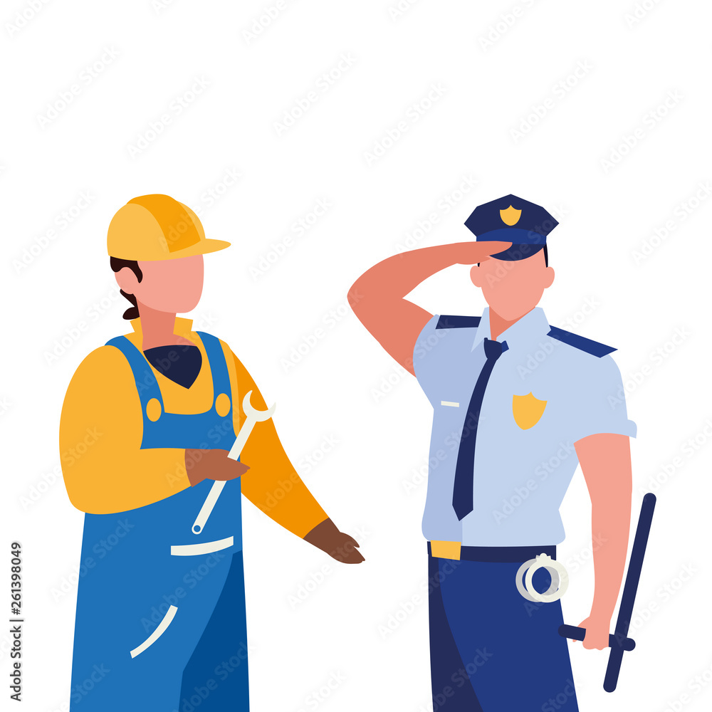 couple of professional workers characters couple of professional workers characters