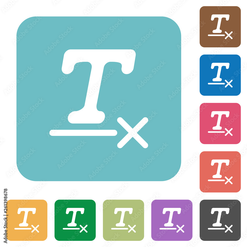 Clear text format rounded square flat icons Clear text format rounded square flat icons