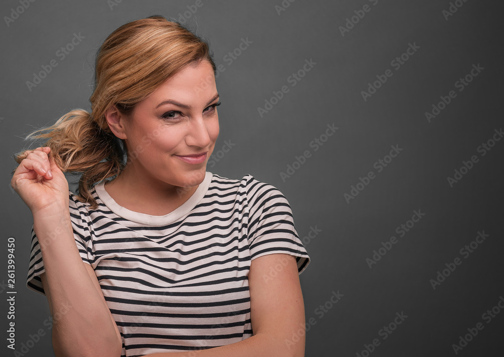 Beautiful blond female model. Beautiful blond female model.