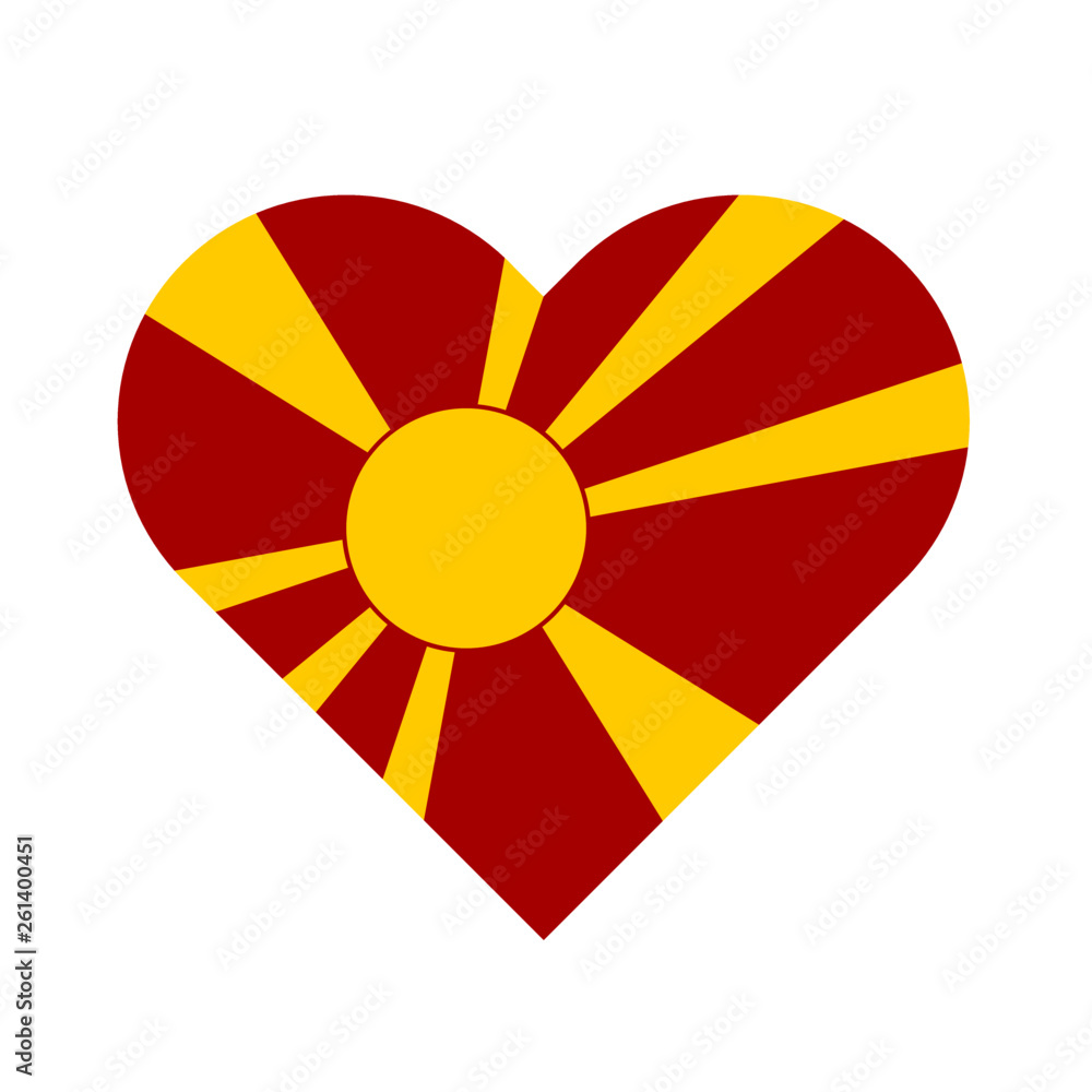 Macedonia Flag Heart Macedonia Flag Heart