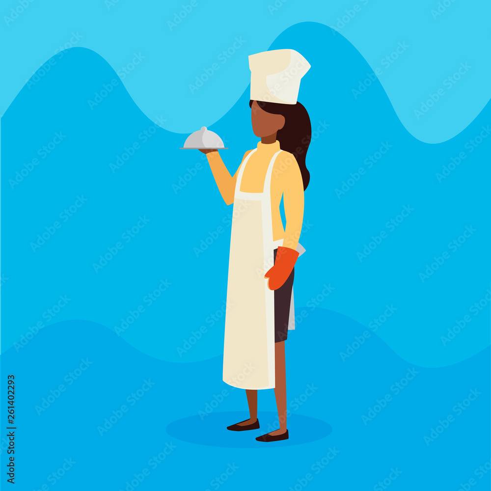 chef female worker avatar character chef female worker avatar character