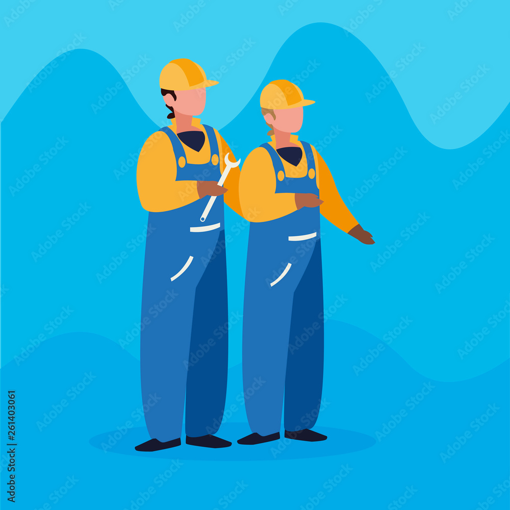couple of professional workers characters couple of professional workers characters