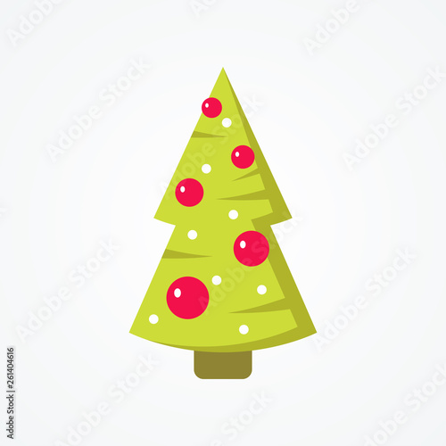 Vector simple Christmas tree in flat style