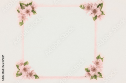 mockup, with hand-painted flowers, with beautiful flowers. Blank space or background for text space. Space for vector lustration. Template for a poster, cards, banner.