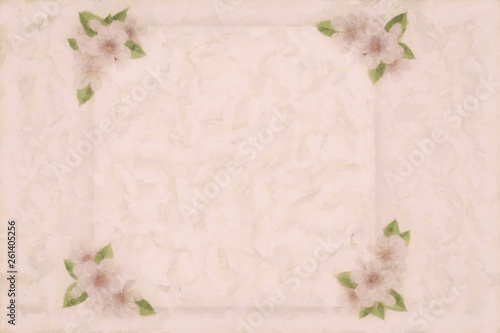 mockup, with hand-painted flowers, with beautiful flowers. Blank space or background for text space. Space for vector lustration. Template for a poster, cards, banner.