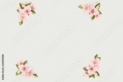 mockup  with hand-painted flowers  with beautiful flowers. Blank space or background for text space. Space for vector lustration. Template for a poster  cards  banner.