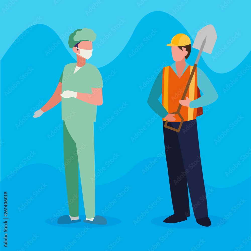 couple of professional workers characters couple of professional workers characters