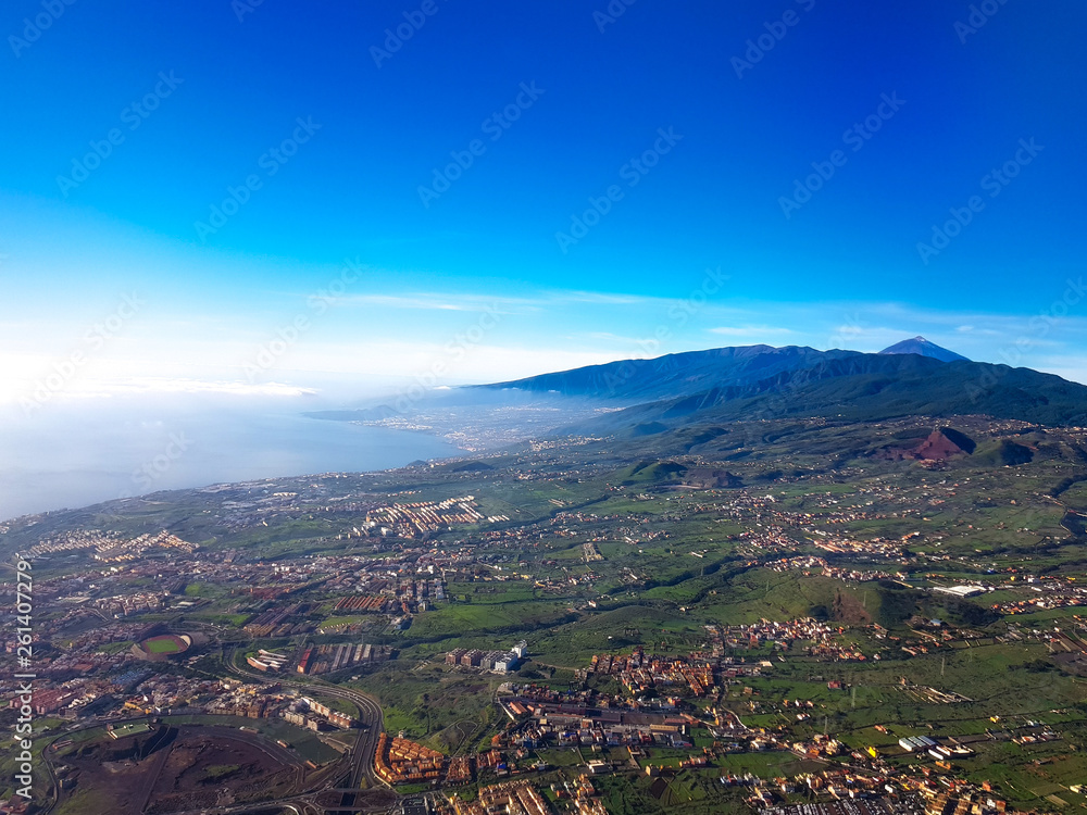 Aerial view of the island of Tenerife, Canary Islands, Spain