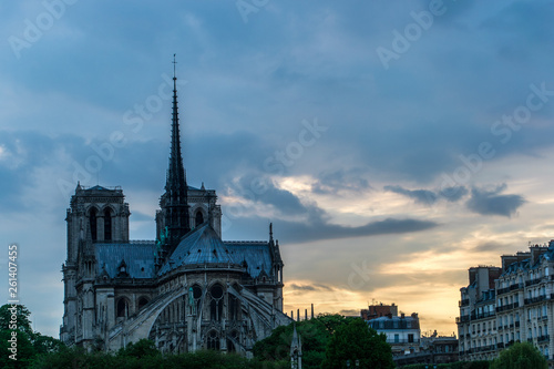 Notre-Dame de Paris at Sunset