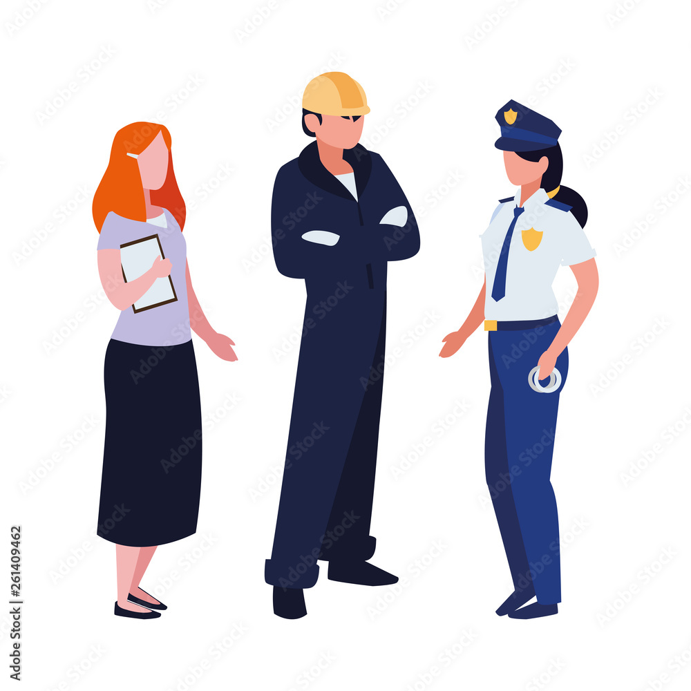 group of professional workers characters group of professional workers characters