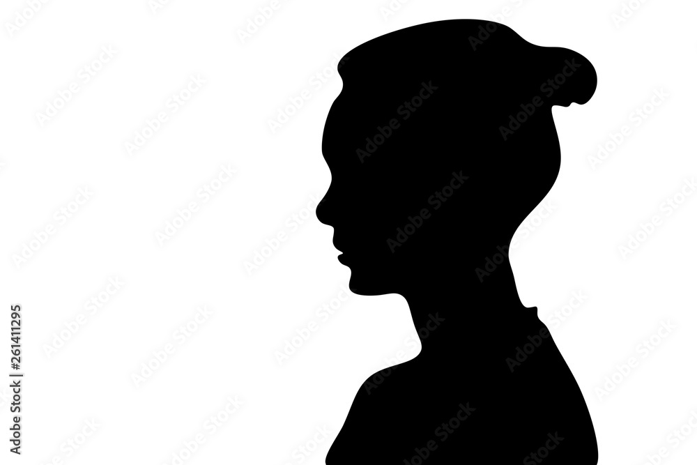 Silhouette Frau mit Zopf