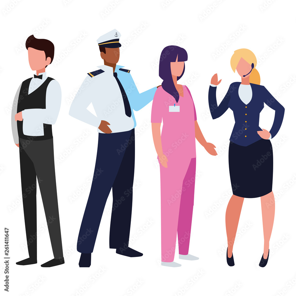 group of professional workers characters group of professional workers characters