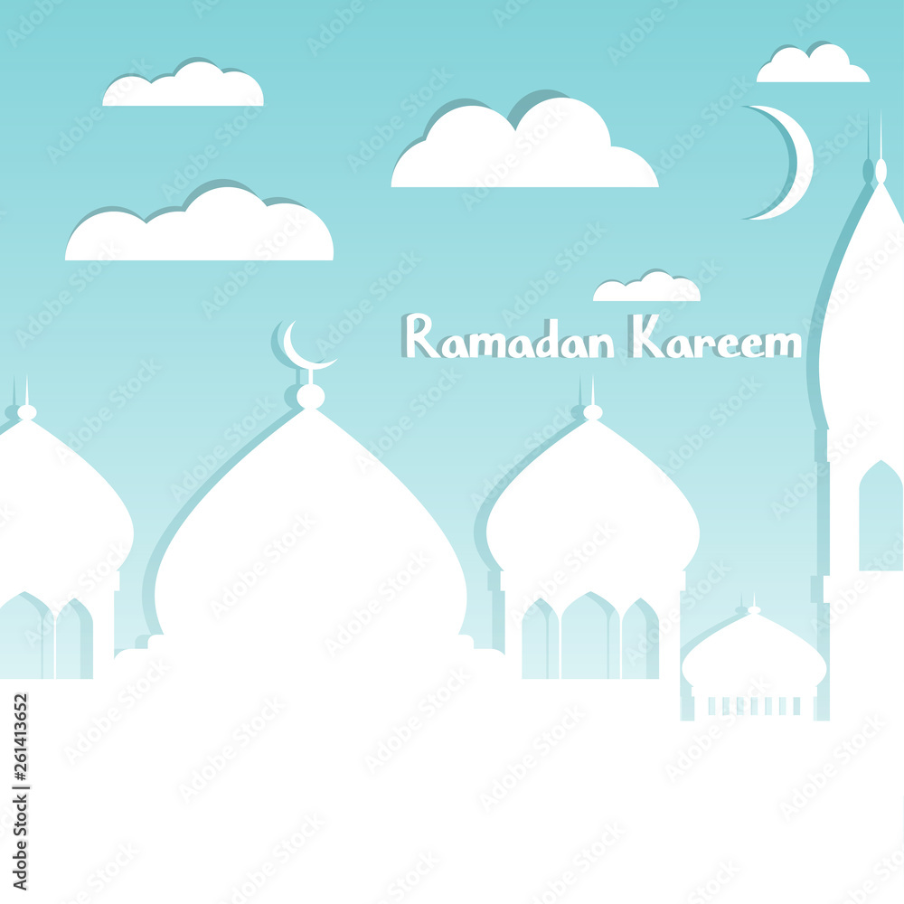 Hand drawn Sketch of Ramadan Kareem islamic design mosque dome