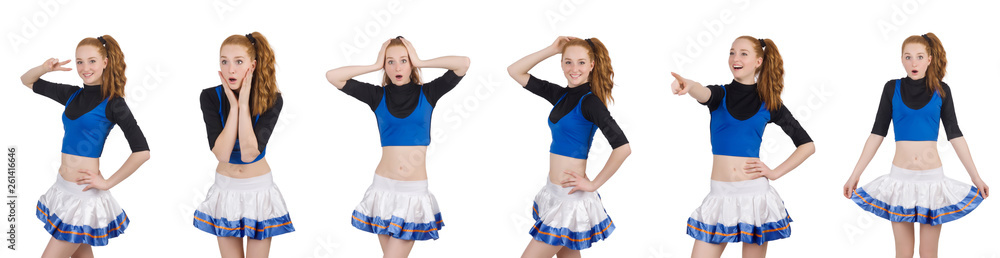 Cheerleader isolated on the white background Cheerleader isolated on the white background