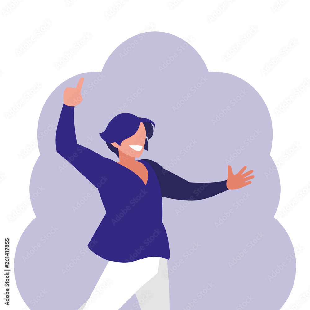 young dancer disco style character young dancer disco style character