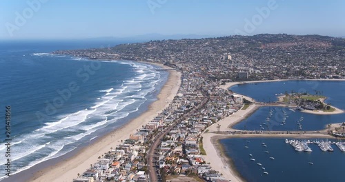 Wallpaper Mural Aerial view flying over San Diego California coastline and beaches on sunny day Torontodigital.ca