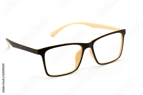 Modern fashionable spectacles isolated on white background, Perfect reflection, Glasses