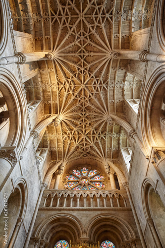 The ribbed vaulting of the chancel ceiling. Christ Church Cathedral. Oxford. England