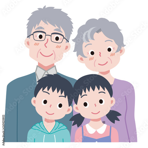 老夫婦と孫