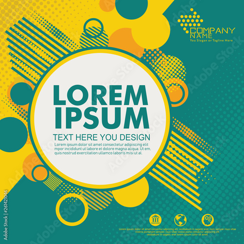 Abstract design background template with halftone style. Use for modern design, cover decorated, brochure, flayer and card promotion and banner web