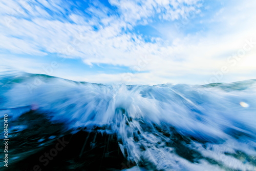 wave on the sea near beach for natural background