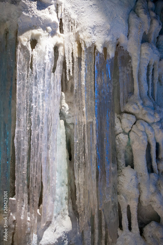 Artificial glacier in the aquarium of the city of Vladivostok