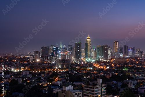 Bonifacio Global city skyline at Magic hour 