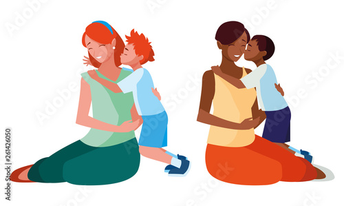 interracial mothers with little kids characters