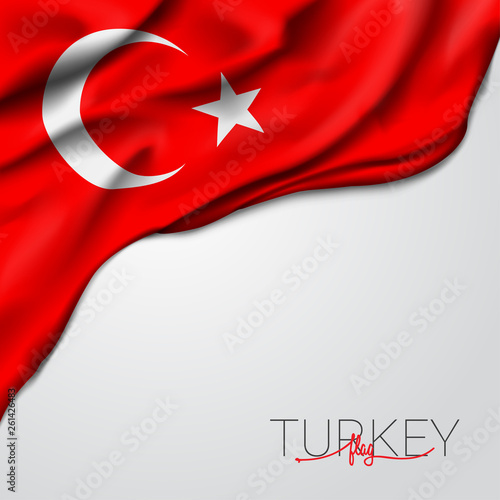 Turkey waving flag vector illustration photo