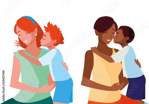 interracial mothers with little kids characters