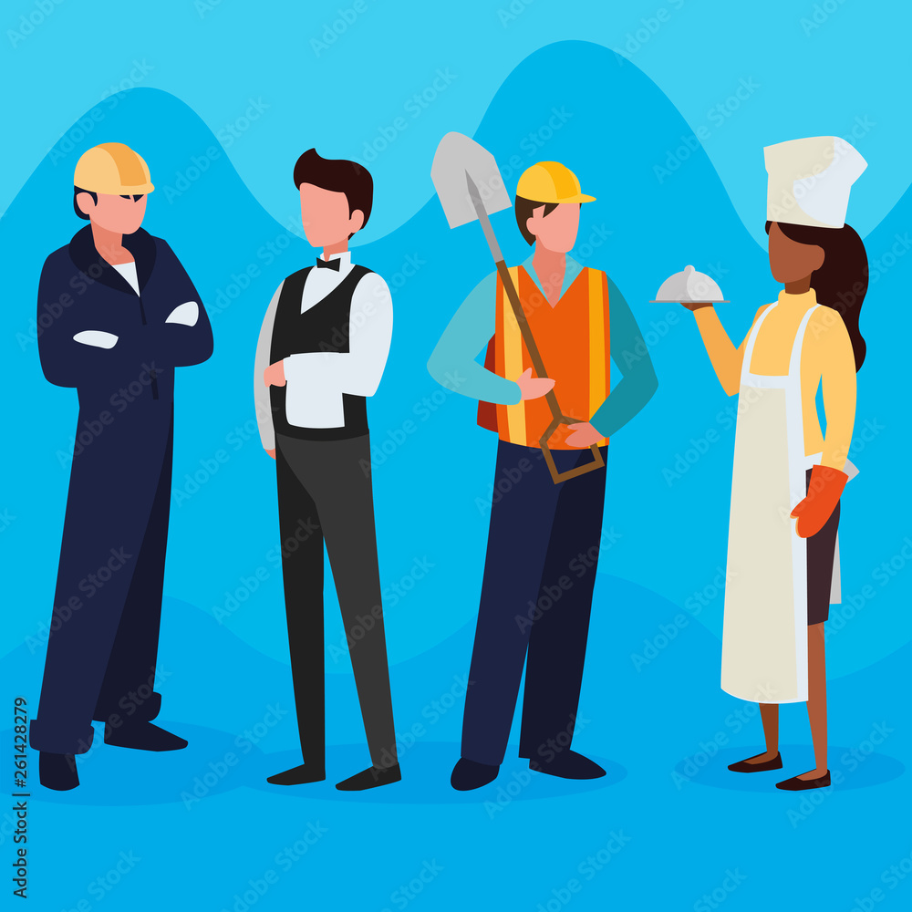 group of professional workers characters group of professional workers characters