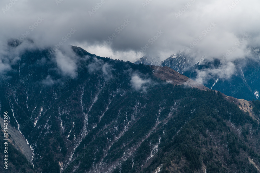 Western Sichuan, China, Snow Mountain Cloud Falls Western Sichuan, China, Snow Mountain Cloud Falls