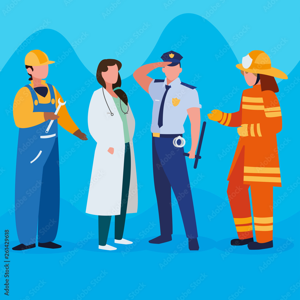 group of professional workers characters group of professional workers characters