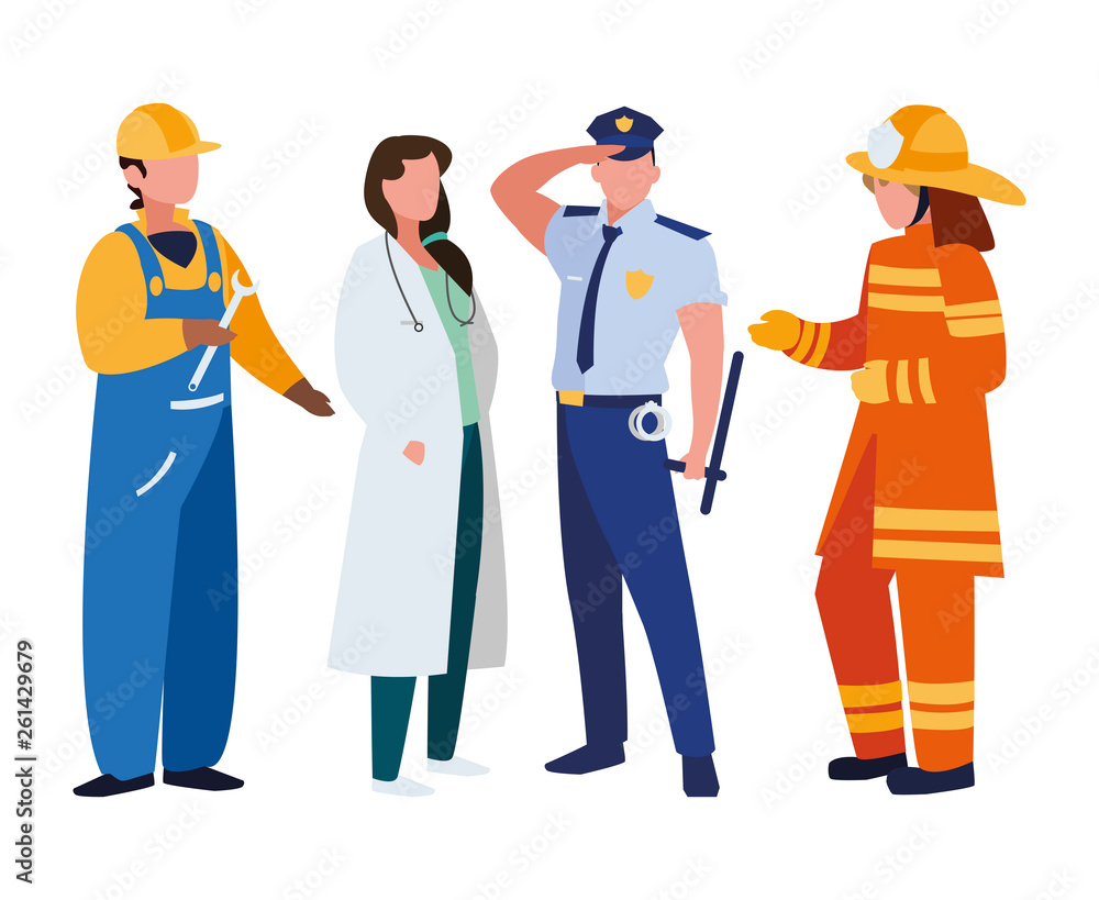 group of professional workers characters group of professional workers characters