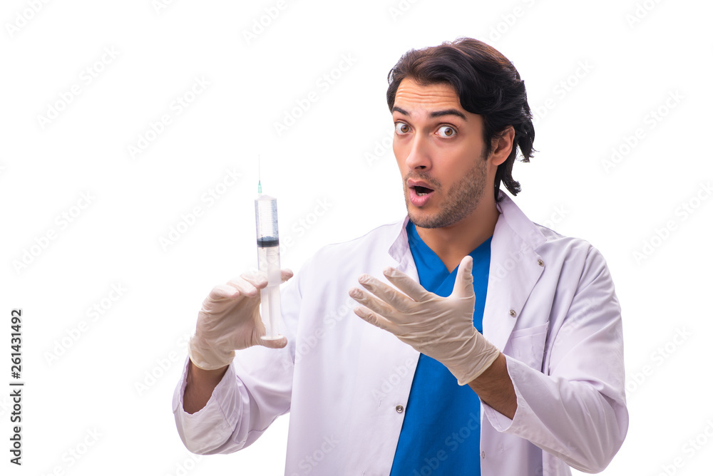 Young handsome doctor isolated on white Young handsome doctor isolated on white